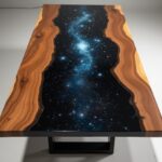 Coffee Epoxy Resin Galaxy Table 200cm