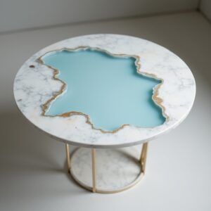 Colorful Epoxy Resin Geode Table