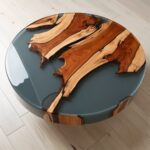 Grey Epoxy Resin River Round Table