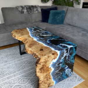 Epoxy Resin Waterfall Green Ocean Table 150cm