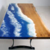 Beach Epoxy Resin Wood Table 160cm