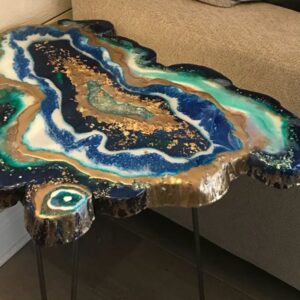 Colorful Epoxy Resin Geode Table