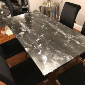 Epoxy Resin Marble Black Rectangular Table 160cm