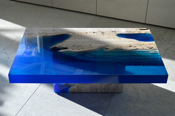 Epoxy Resin Marble Ocean Blue Table 150cm