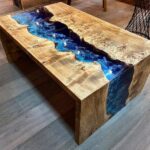 Epoxy Resin Waterfall River Table 150cm