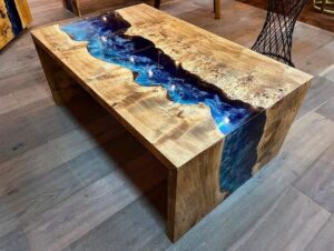 Epoxy Resin Waterfall River Table 150cm