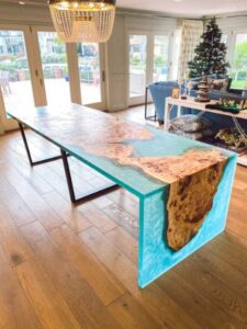 Epoxy Resin Waterfall Table Ocean 180cm