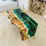 Epoxy Resin Waterfall Green Ocean Table 150cm