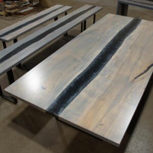 Grey Epoxy Resin River Table 160cm