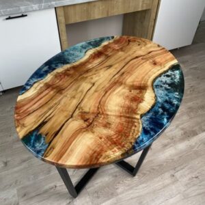 Oval Resin River Table 140cm