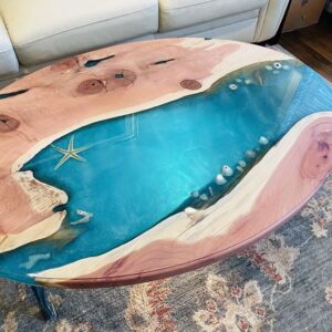 Oval Resin River Table 140cm