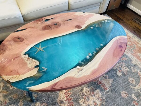 Oval Resin River Table 140cm