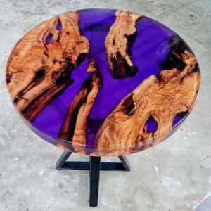 Purple Epoxy Resin Round Table 120cm