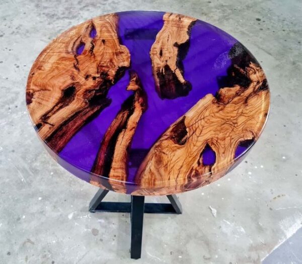 Purple Epoxy Resin Round Table 120cm