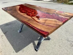 Resin Lava Red Table 150cm