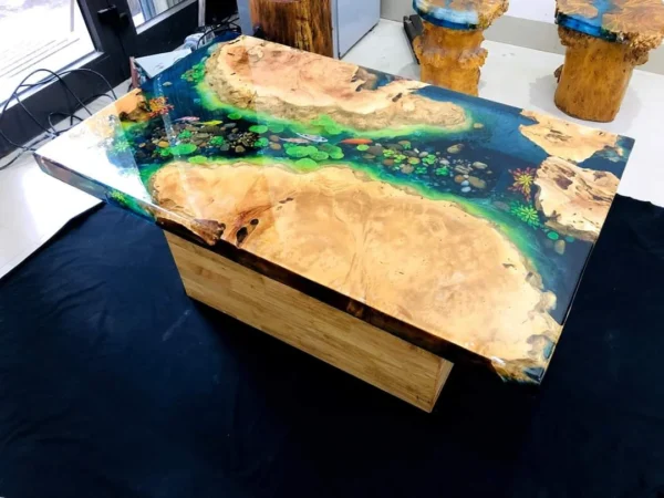 Resin Fish River Blue Table 160cm