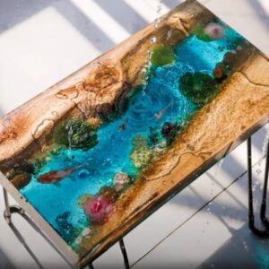 Resin Fish River Blue Table 150cm