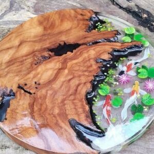 Round Resin Fish Table 100cm