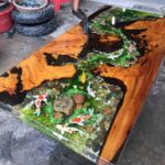 Resin Fish River Green Table 140cm