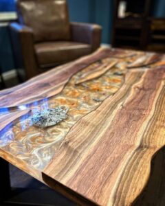 Star Wars Resin Live Edge Gold Table 160cm