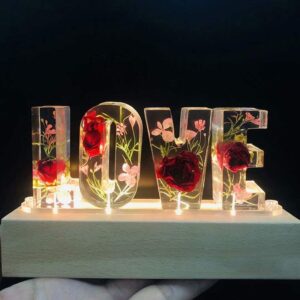 alphabet letter resin lamp