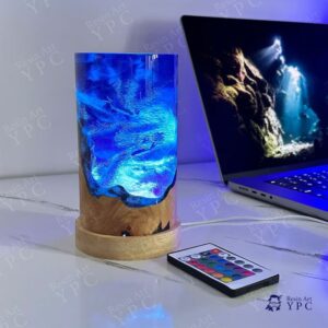 blue resin lamp