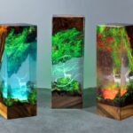 green resin lamp