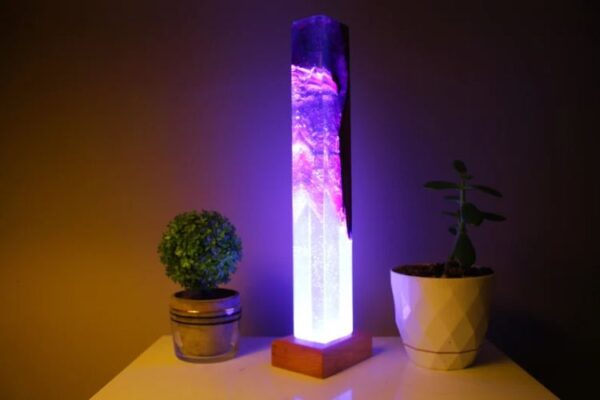 purple resin lamp