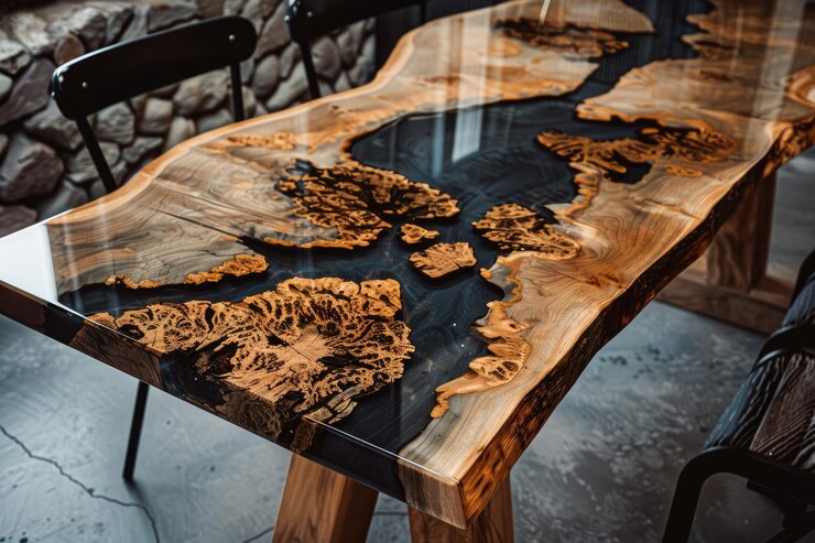 Exploring Resin Tables with Rustic Wood Features