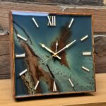 Square Wood Resin Clock: A Timeless Blend of Wood, Resin, and Art