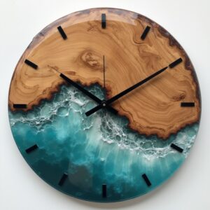 Oceanic Serenity: Handcrafted Resin Wall Clock