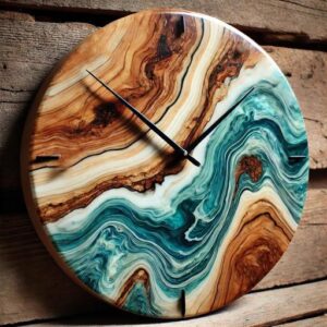 Ocean Flow: Handcrafted Epoxy Resin Clock